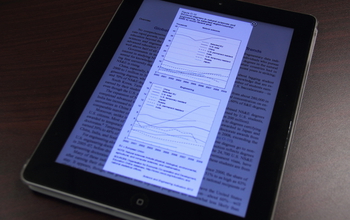 Photo of an ipad displaying the SEI app for iPad.